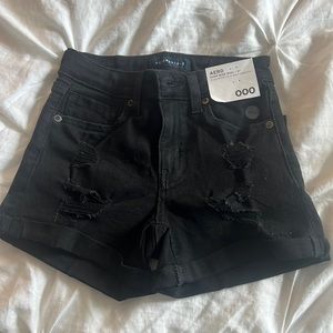 black jean shorts from Aeropostale